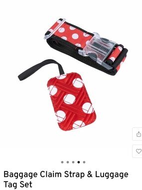 NWT- Baggage Claim and Luggage Tag Crimson Large Dot